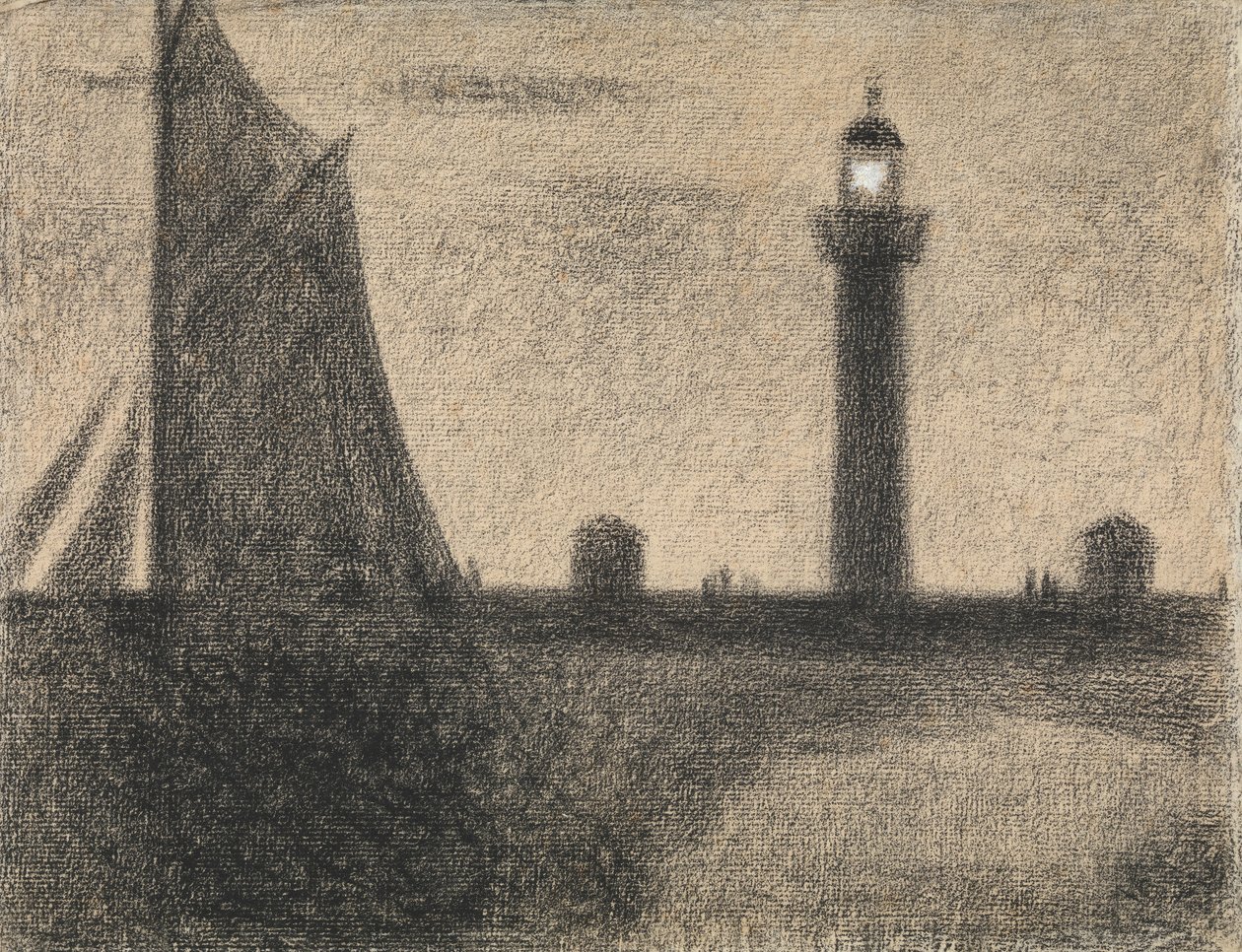 Latarnia morska w Honfleur, 1886. autorstwa Georges Pierre Seurat
