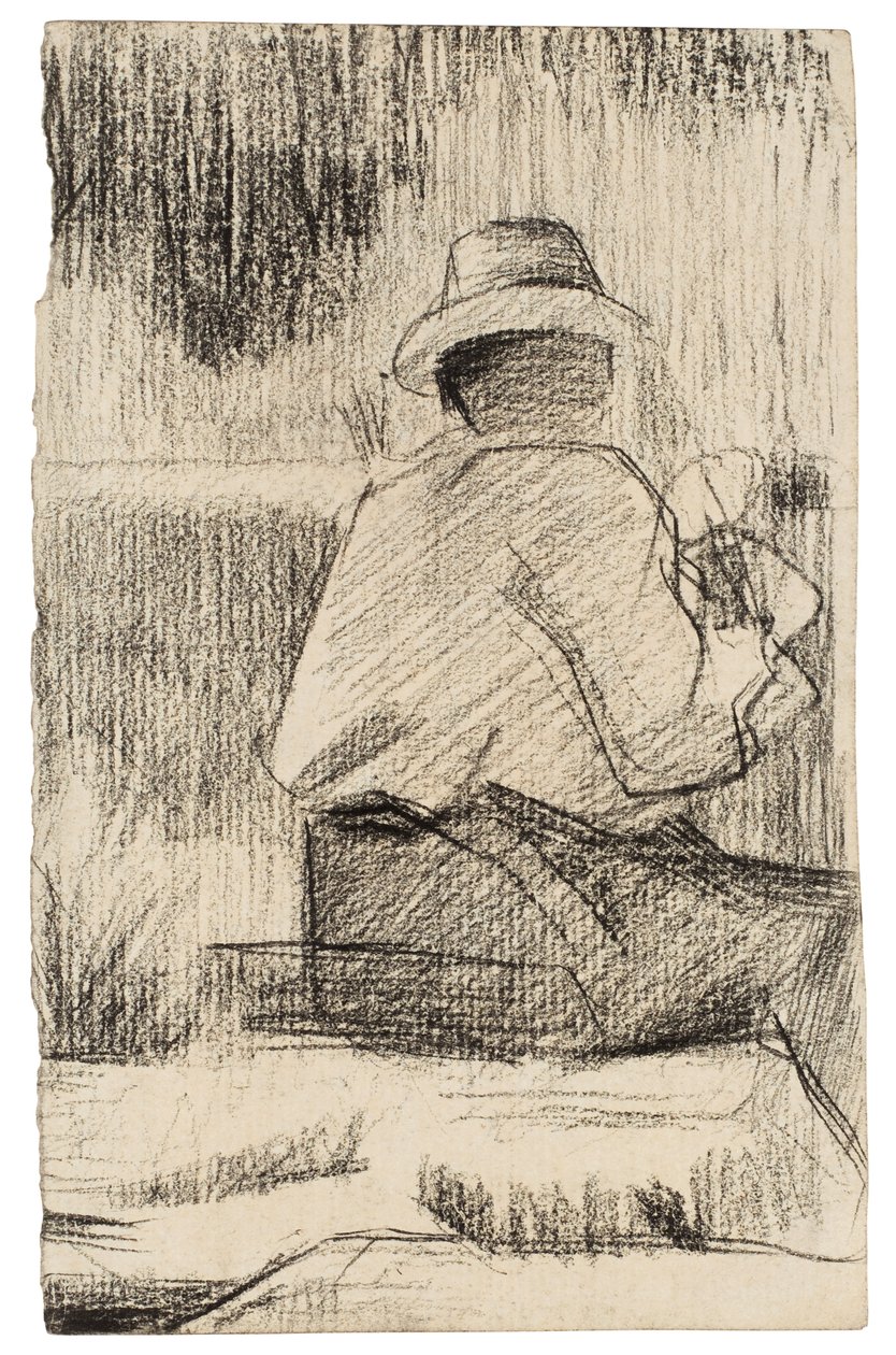 Malarz i jego paleta; Malarz z paletą, ok. 1881 autorstwa Georges Pierre Seurat