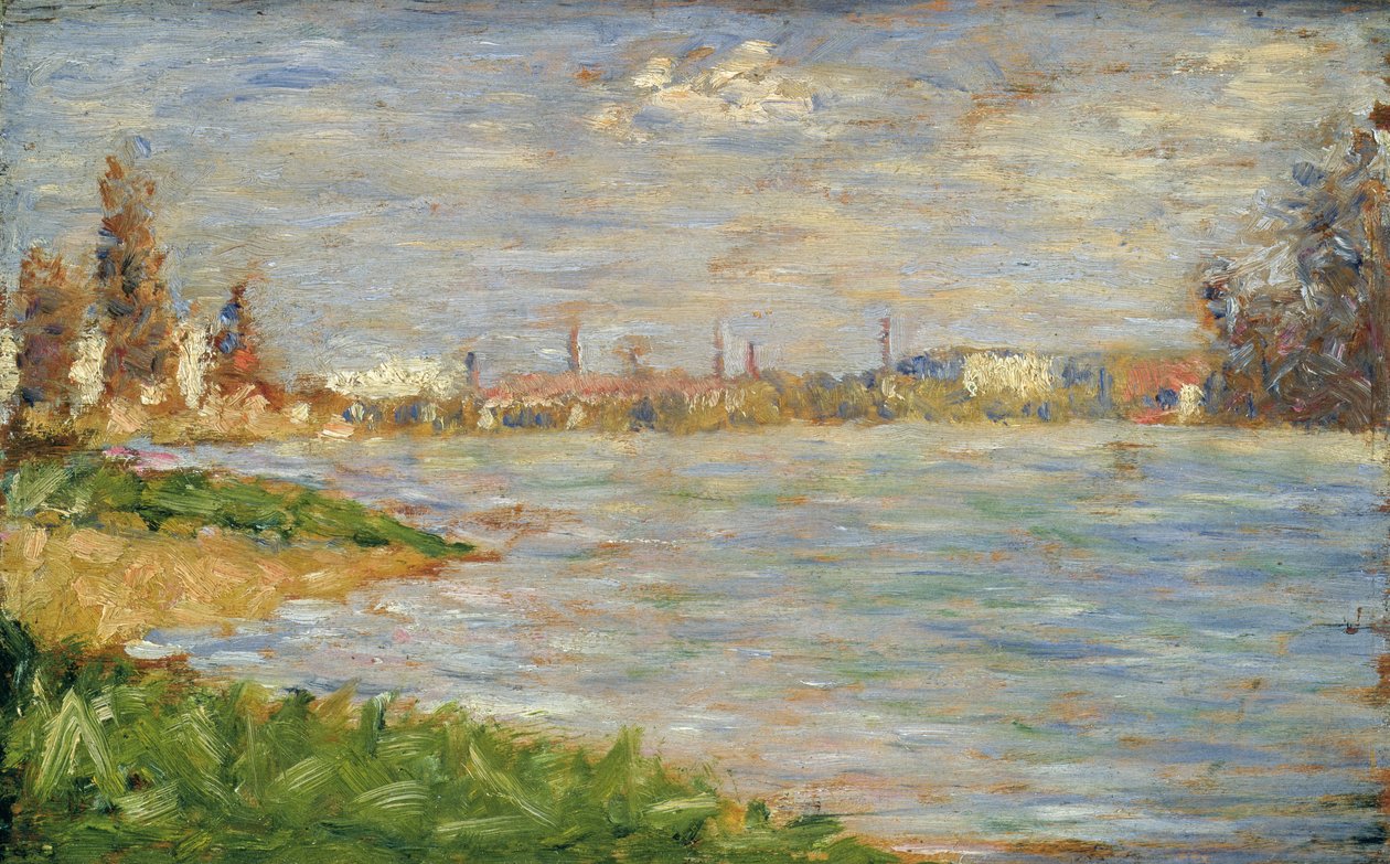 Brzegi rzeki, ok. 1883 (olej na desce) autorstwa Georges Pierre Seurat
