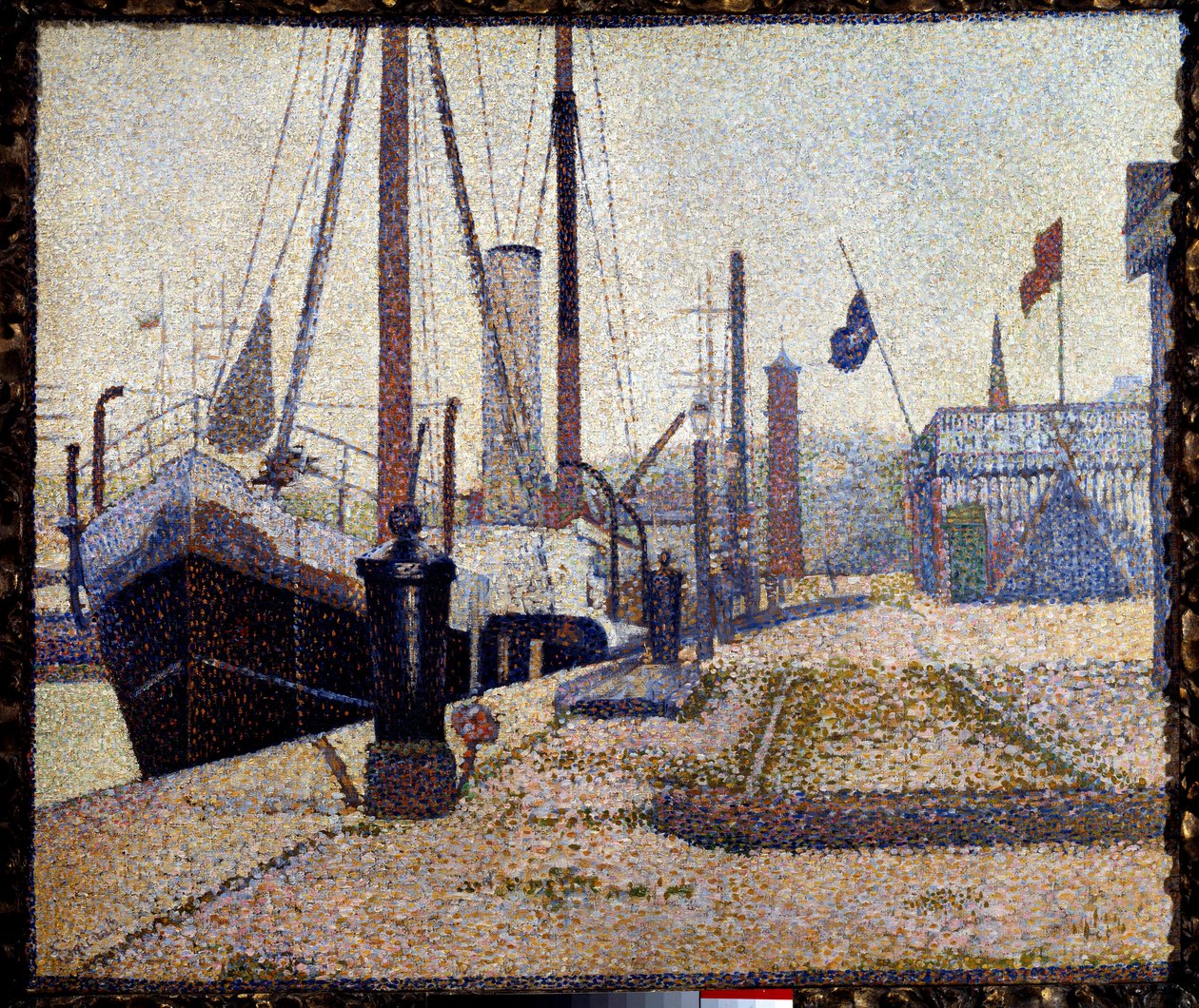 Żaglówka La Maria w porcie Honfleur autorstwa Georges Pierre Seurat