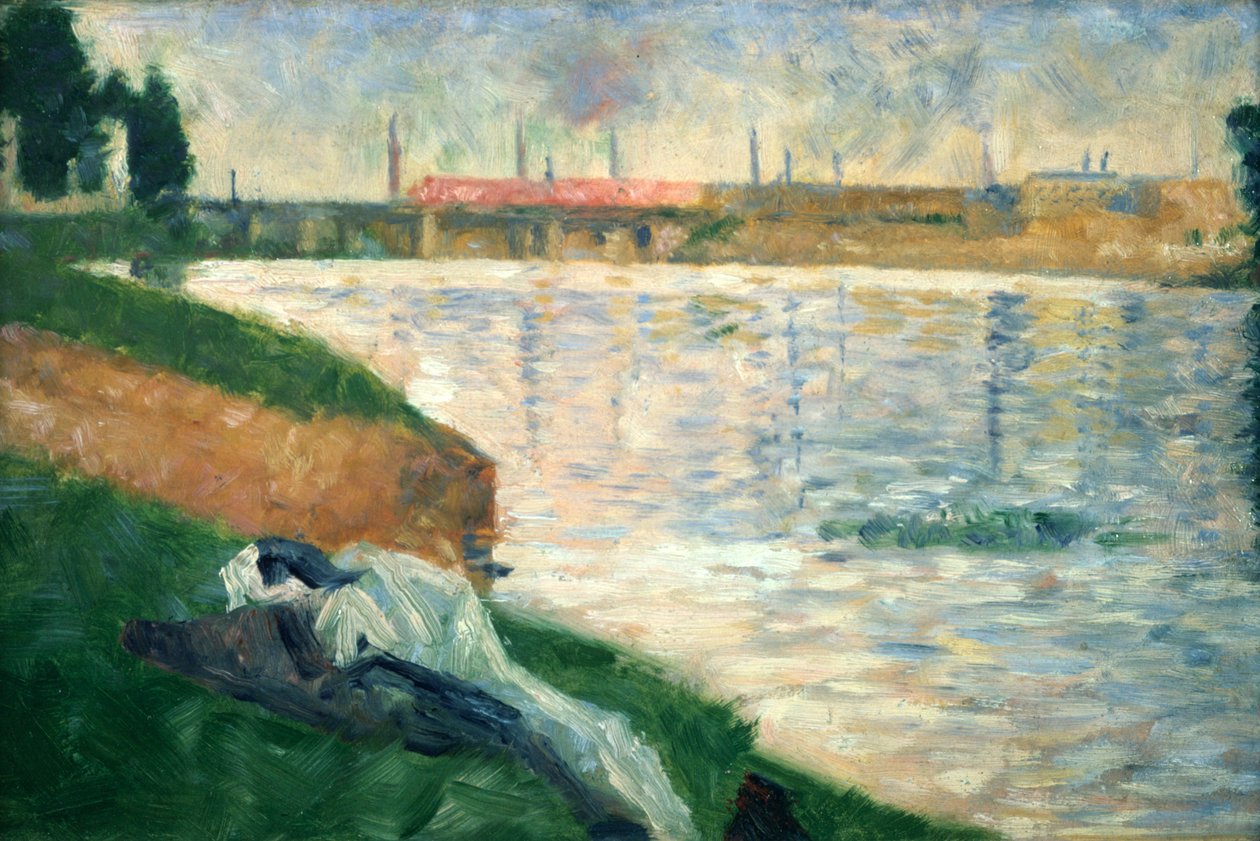 Ubrania na trawie, 1883 autorstwa Georges Pierre Seurat