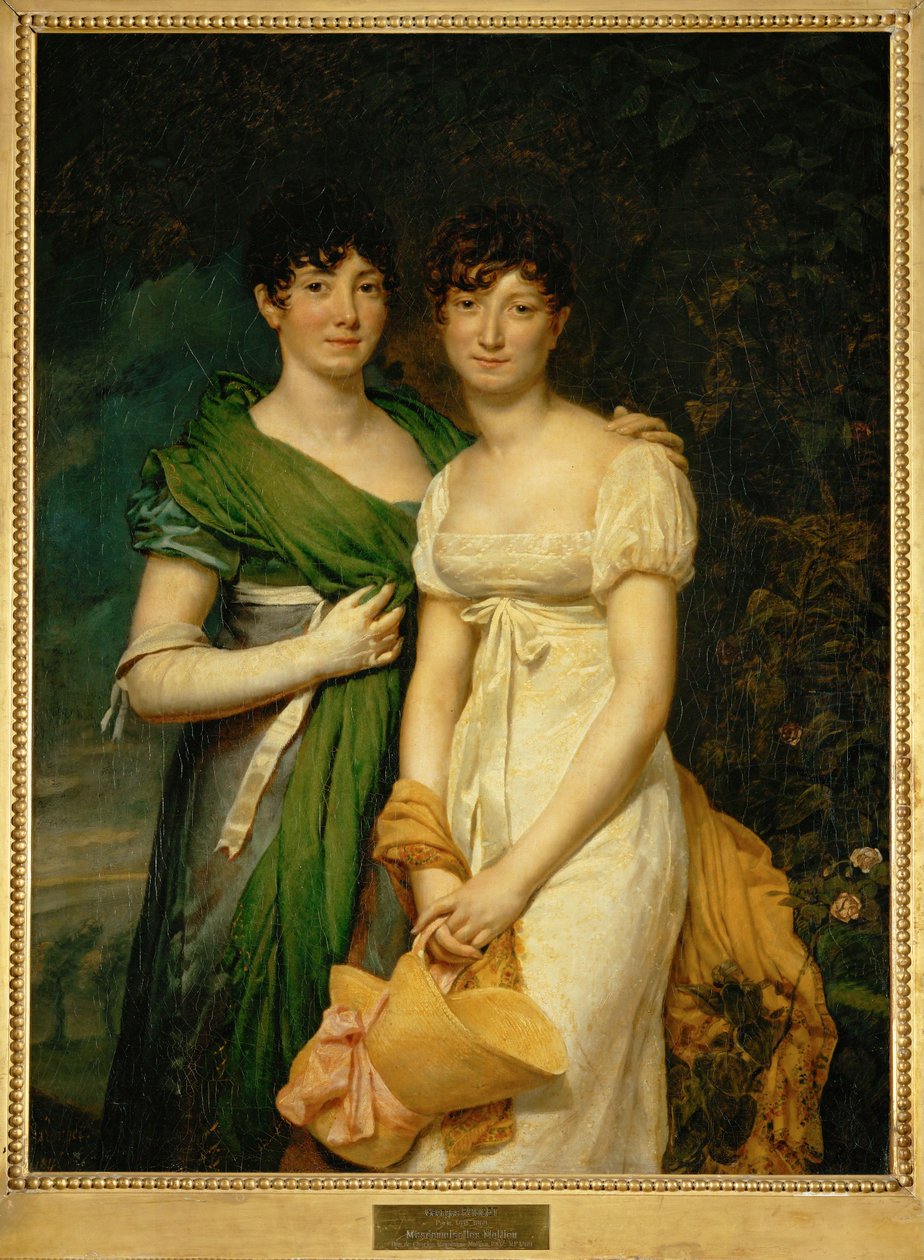 Mesdemoiselles Molien, siostrzenice hrabiego Molien, ministra skarbu Napoleona I ... autorstwa Georges Rouget