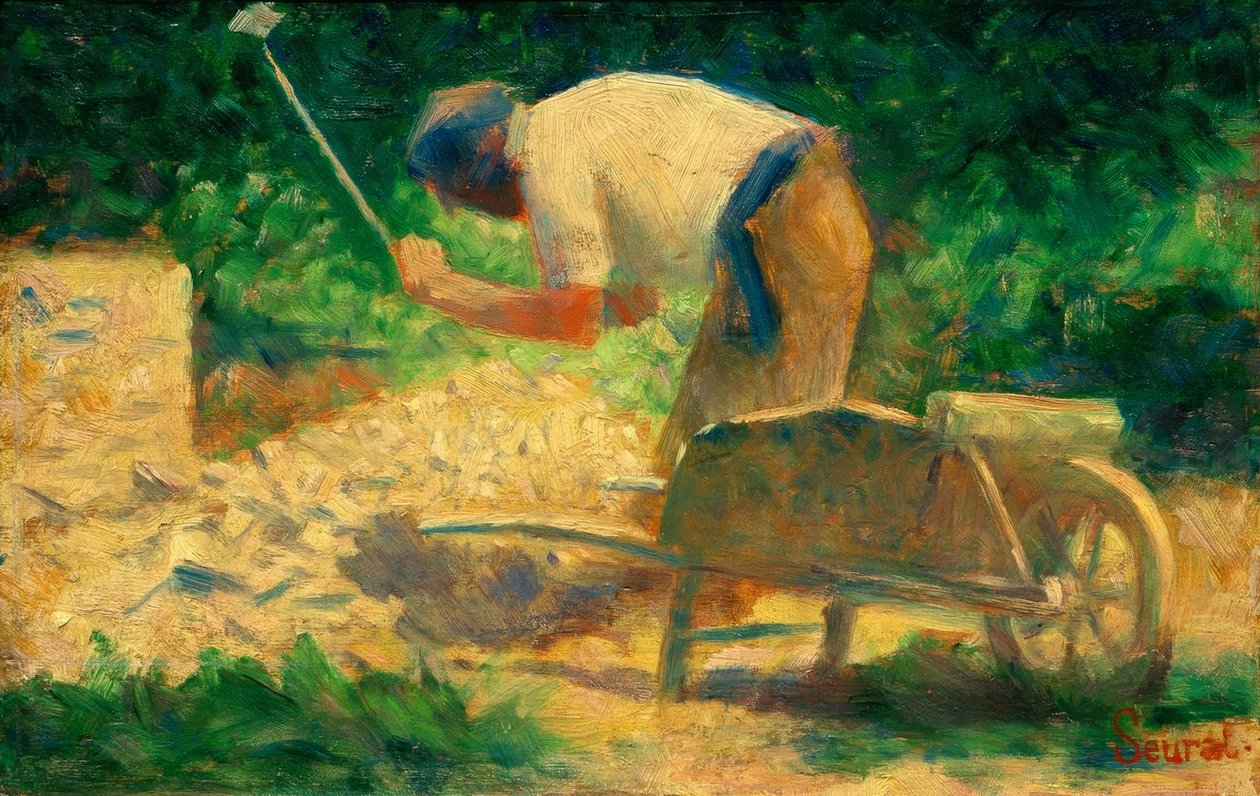 Łamacz kamieni z taczką, Le Raincy (Steinklopfer) autorstwa Georges Seurat