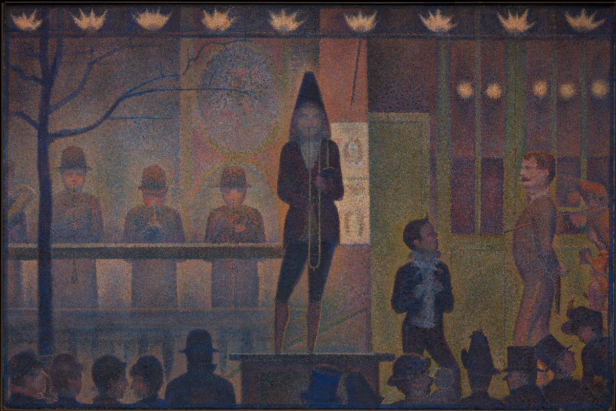 Boczne przedstawienie cyrkowe autorstwa Georges Seurat