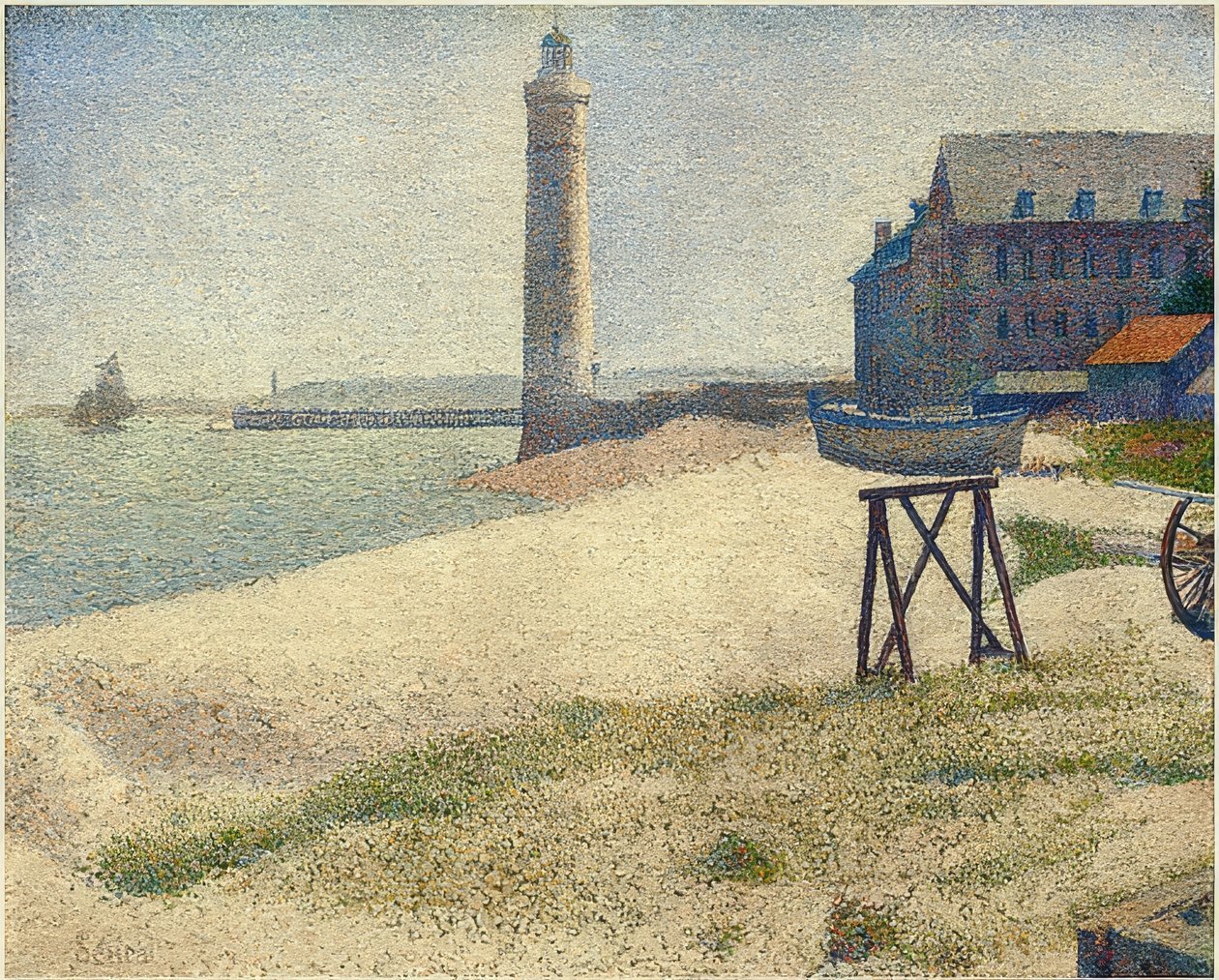 Latarnia morska w Honfleur. 1886 autorstwa Georges Seurat