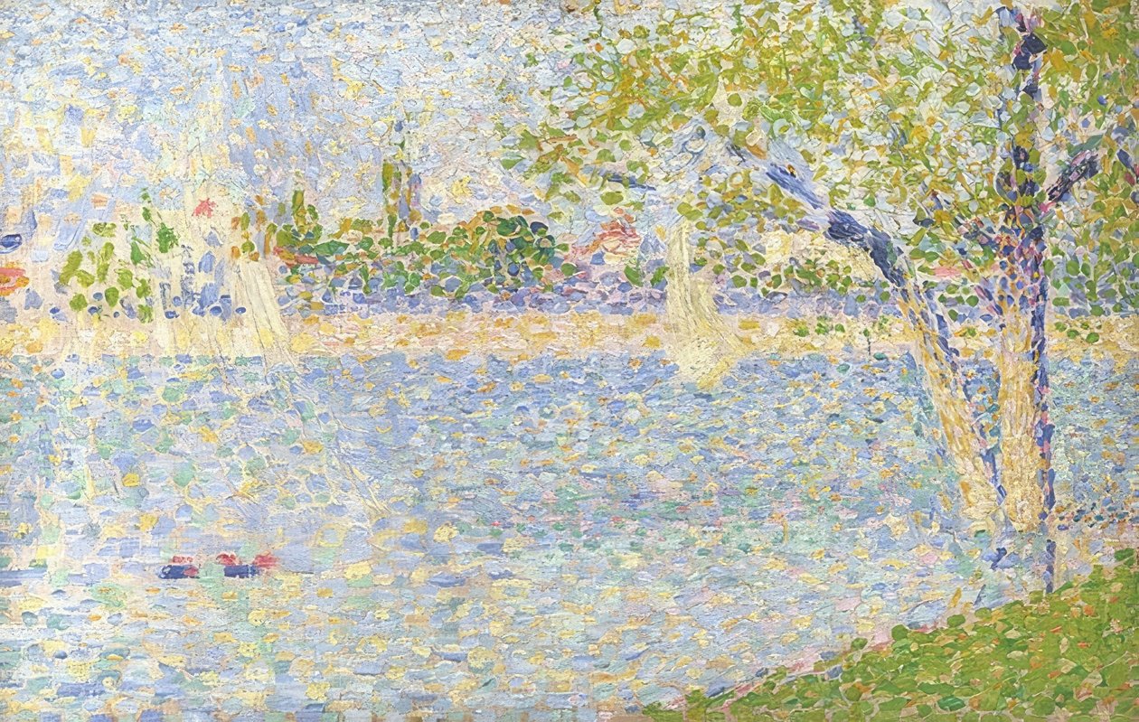 Sekwana widziana z Grande Jatte. 1888 autorstwa Georges Seurat