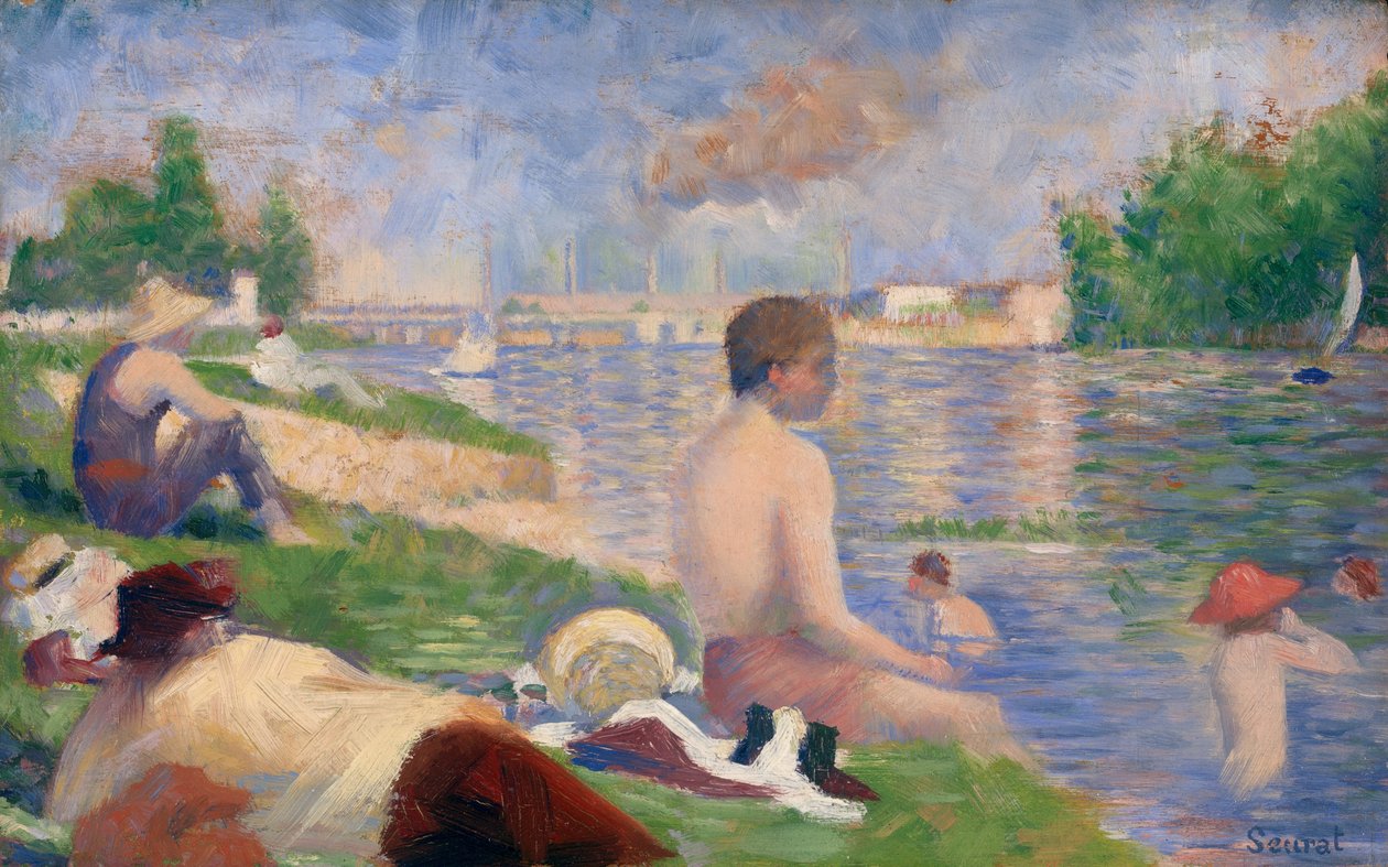 Studium końcowe dla "Kąpiących się w Asnières" autorstwa Georges Seurat