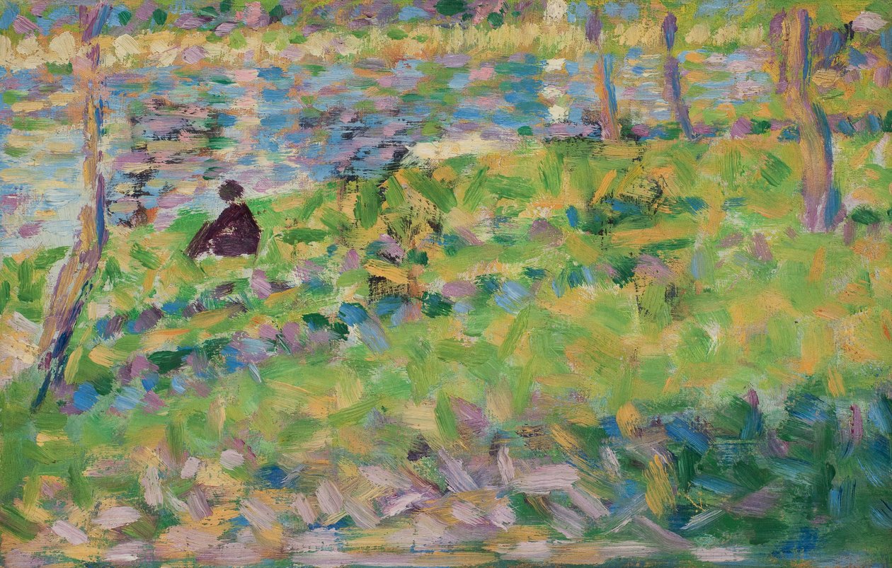 Francuski: Paysage, homme assis autorstwa Georges Seurat