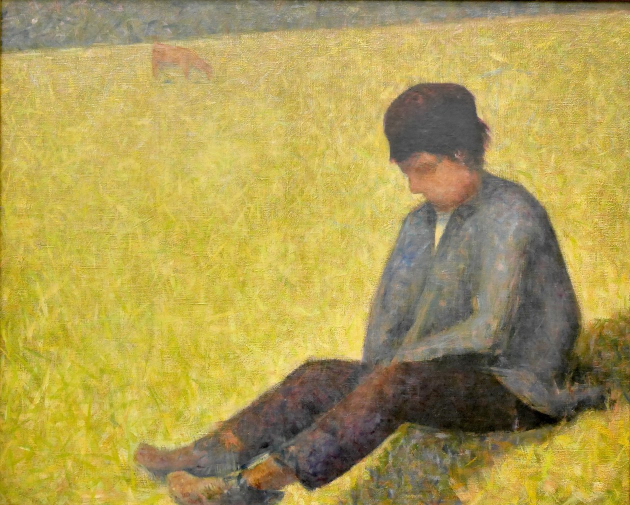 Niemiecki: Chłopiec siedzący na łące Chłopiec siedzący na łące autorstwa Georges Seurat