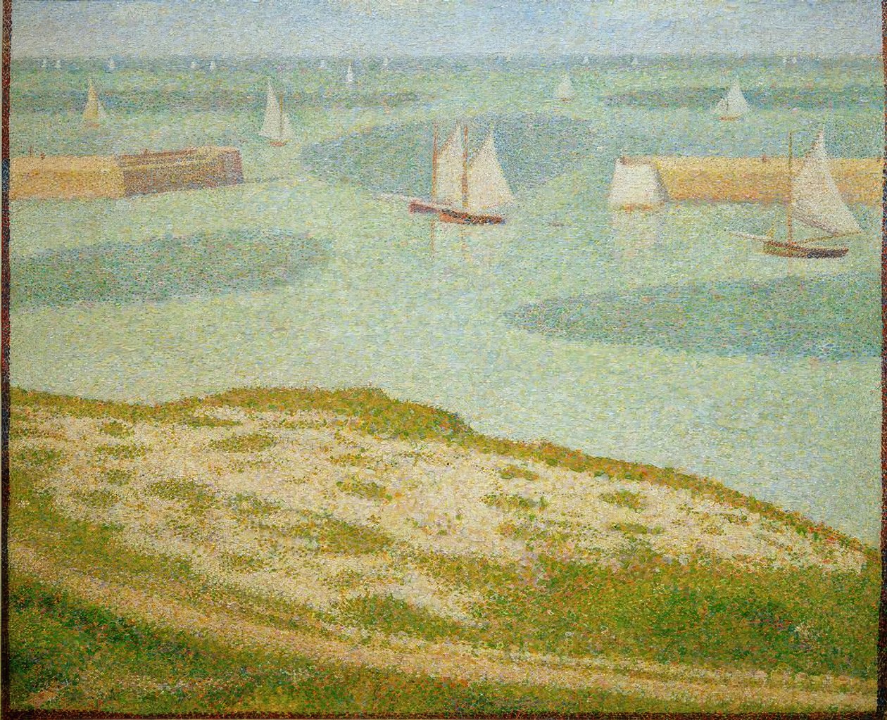Port-en-Bessin, wejście do portu zewnętrznego autorstwa Georges Seurat