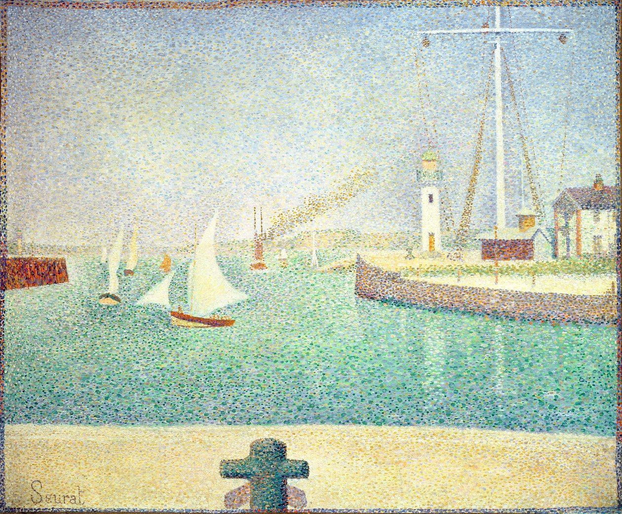 Port Honfleur, ok. 1886 r. autorstwa Georges Seurat