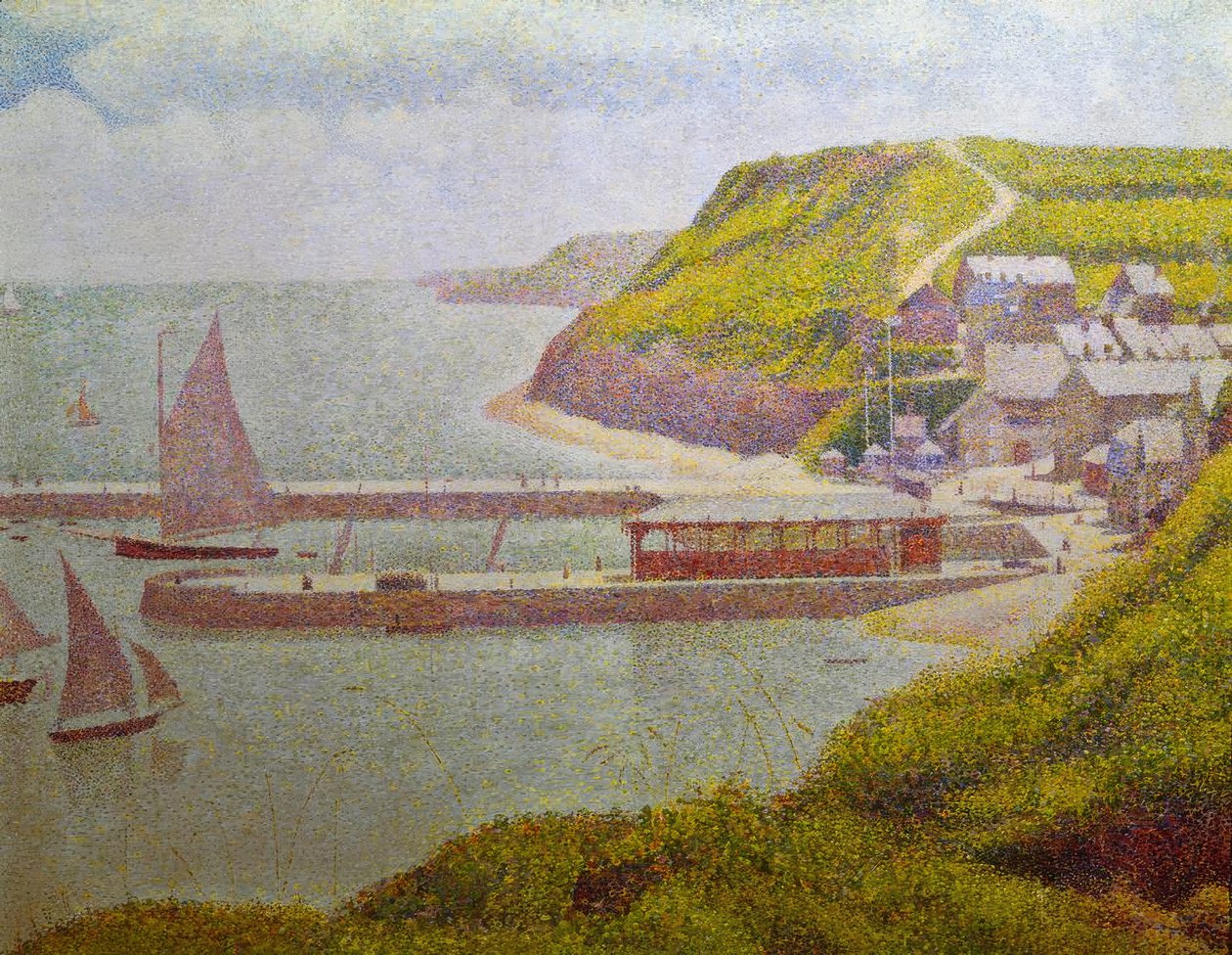 Porten-Bessin, port zewnętrzny, przypływ (Calvados) autorstwa Georges Seurat