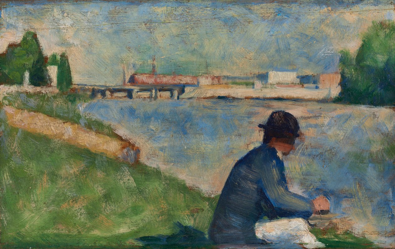 Studium dla „Kąpiących się w Asnières” autorstwa Georges Seurat