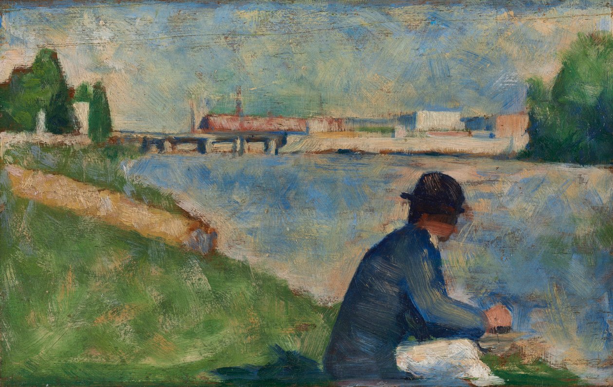 Studium dla kąpiących się w Asnières, c. 1883-1884. autorstwa Georges Seurat