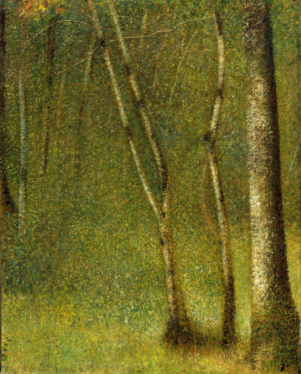 Las w Pontaubert, 1881 r. autorstwa Georges Seurat