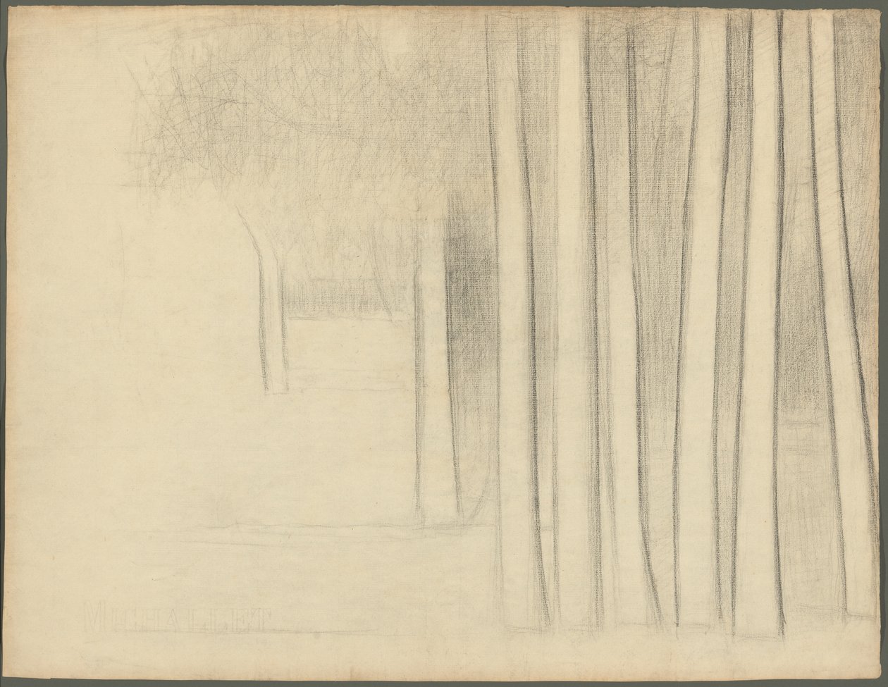 Pnie drzew (studium dla La Grande Jatte) autorstwa Georges Seurat