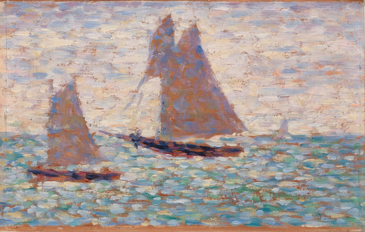Dwie żaglówki w Grandcamp autorstwa Georges Seurat