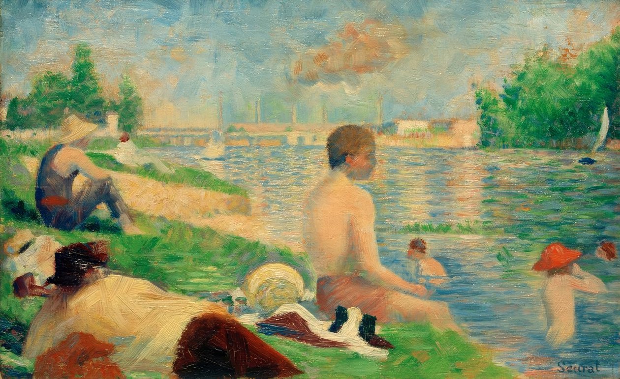 Pływanie, Asnières (Badeplatz Asnières / Finale Studie) autorstwa Georges Seurat