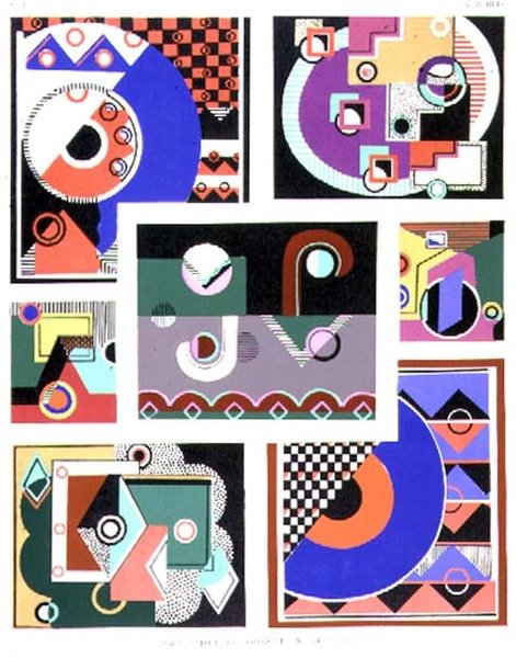 Wzory geometryczne, album nr 1, wyd. późne lata dwudzieste autorstwa Georges Valmier