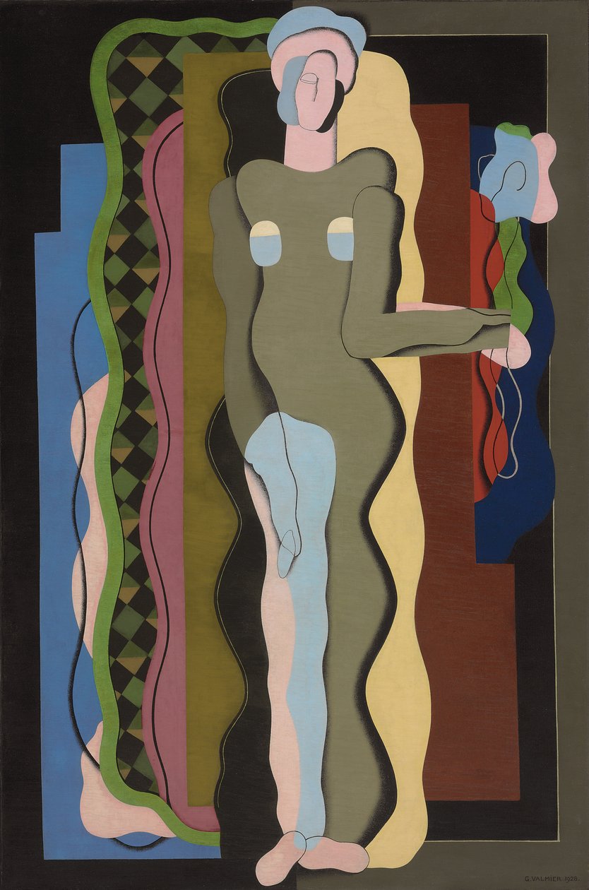 Akt z kwiatem; Nu a la fleur, 1928 autorstwa Georges Valmier