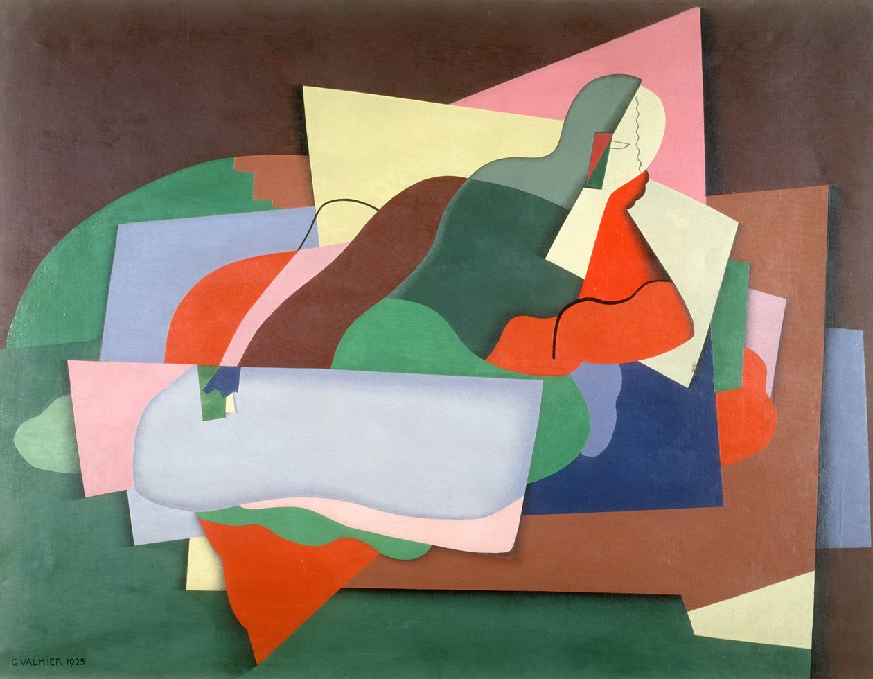 Leżący mężczyzna, 1925 (olej) autorstwa Georges Valmier