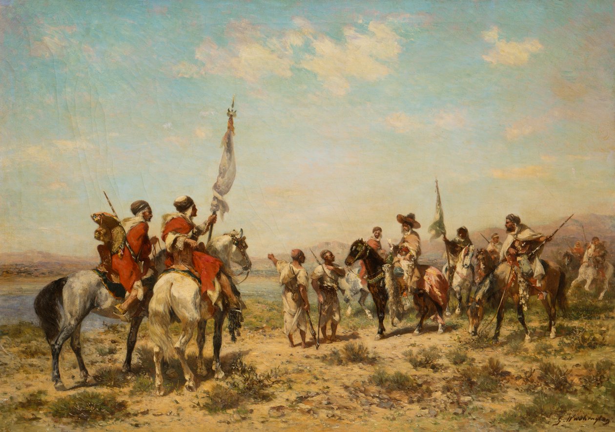 Polowanie (olej na płótnie) autorstwa Georges Washington