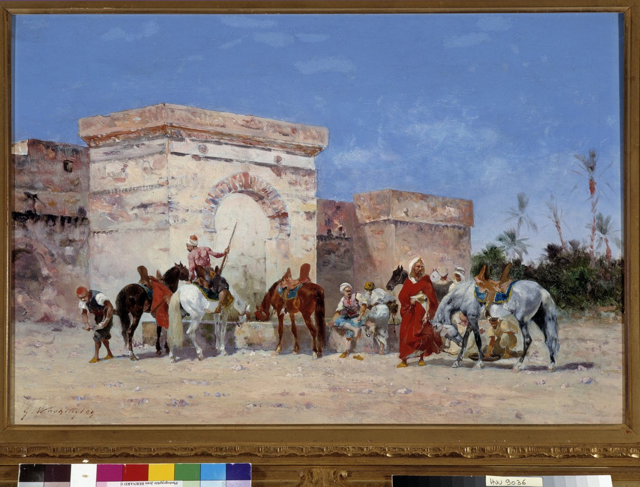 Untitled Przerwa ma swoje źródło w oazie na pustyni. Obraz Georgesa Washingtona (1827-1910) Obowiązkowa wzmianka: Kolekcja fundacja szanuje de Provence, Marsylia autorstwa Georges Washington