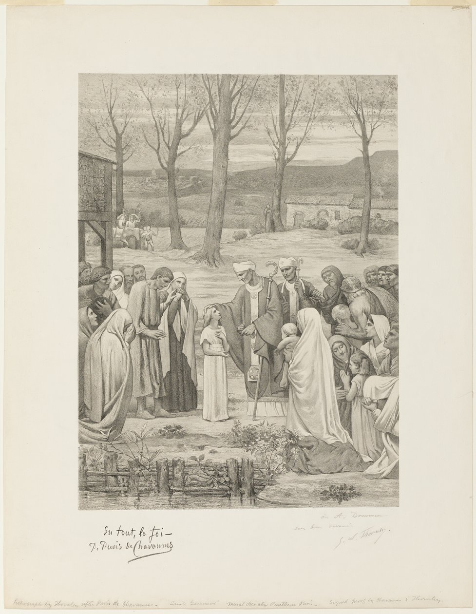 Życie duszpasterskie świętej Genowefy (panel środkowy) autorstwa Georges William Thornley