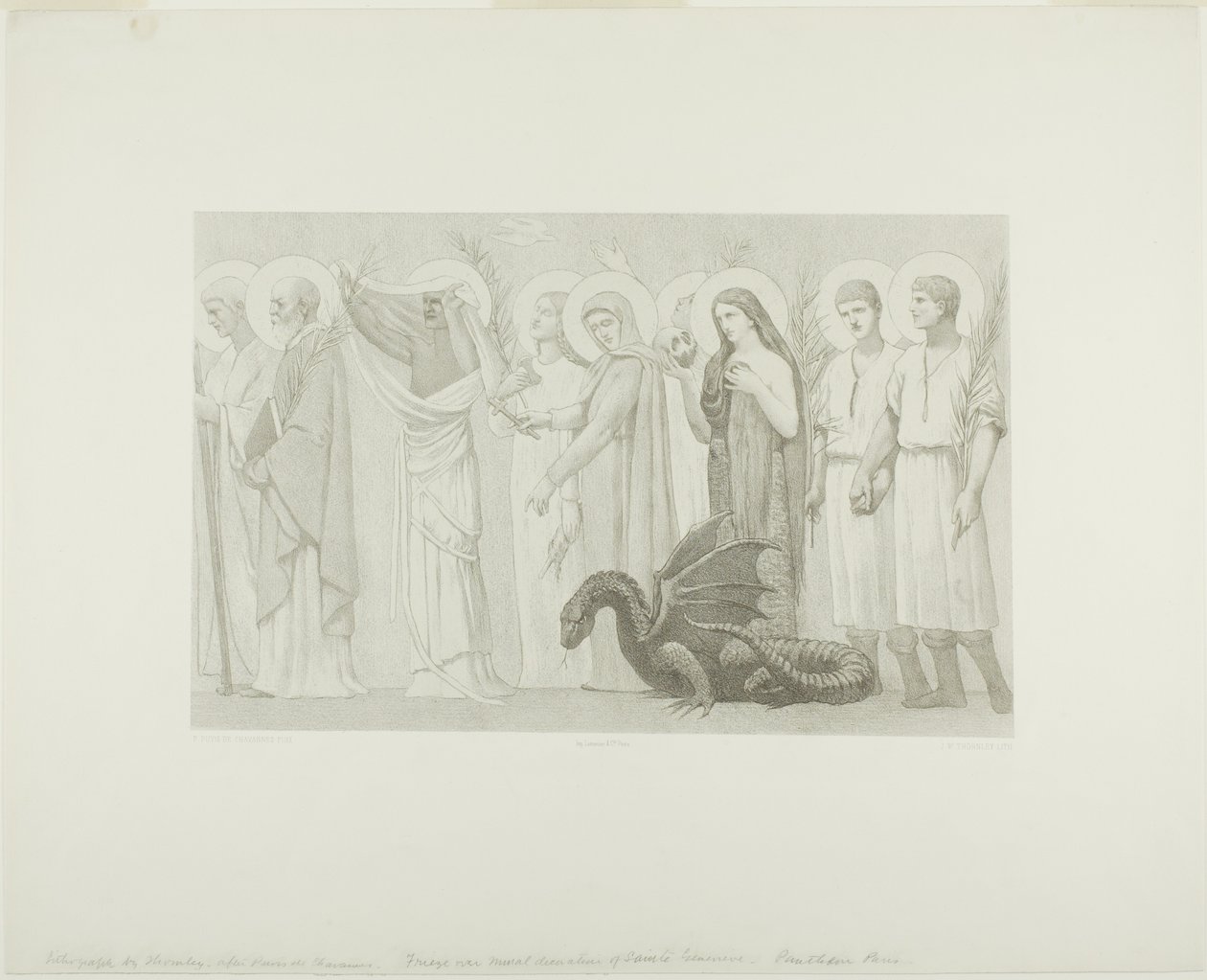 Życie duszpasterskie świętej Genowefy (prawy panel) autorstwa Georges William Thornley