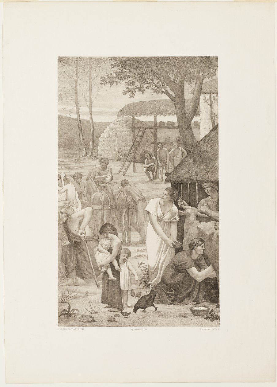 Życie duszpasterskie świętej Genowefy (prawy panel) autorstwa Georges William Thornley