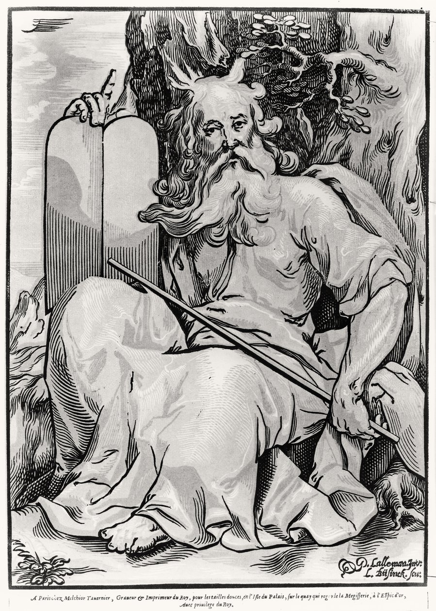 Mojżesz, rytowany przez Ludwiga Busincka (ok.1590-po 1630) autorstwa Georges after Lallemand