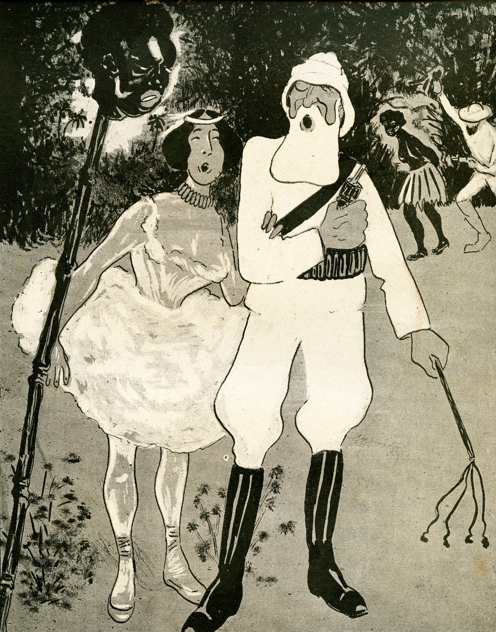 Leopold II i Cleo de Merode śpiewający w duecie operetkę, 1904 r. autorstwa Georges d 1878 1937 Ostoya