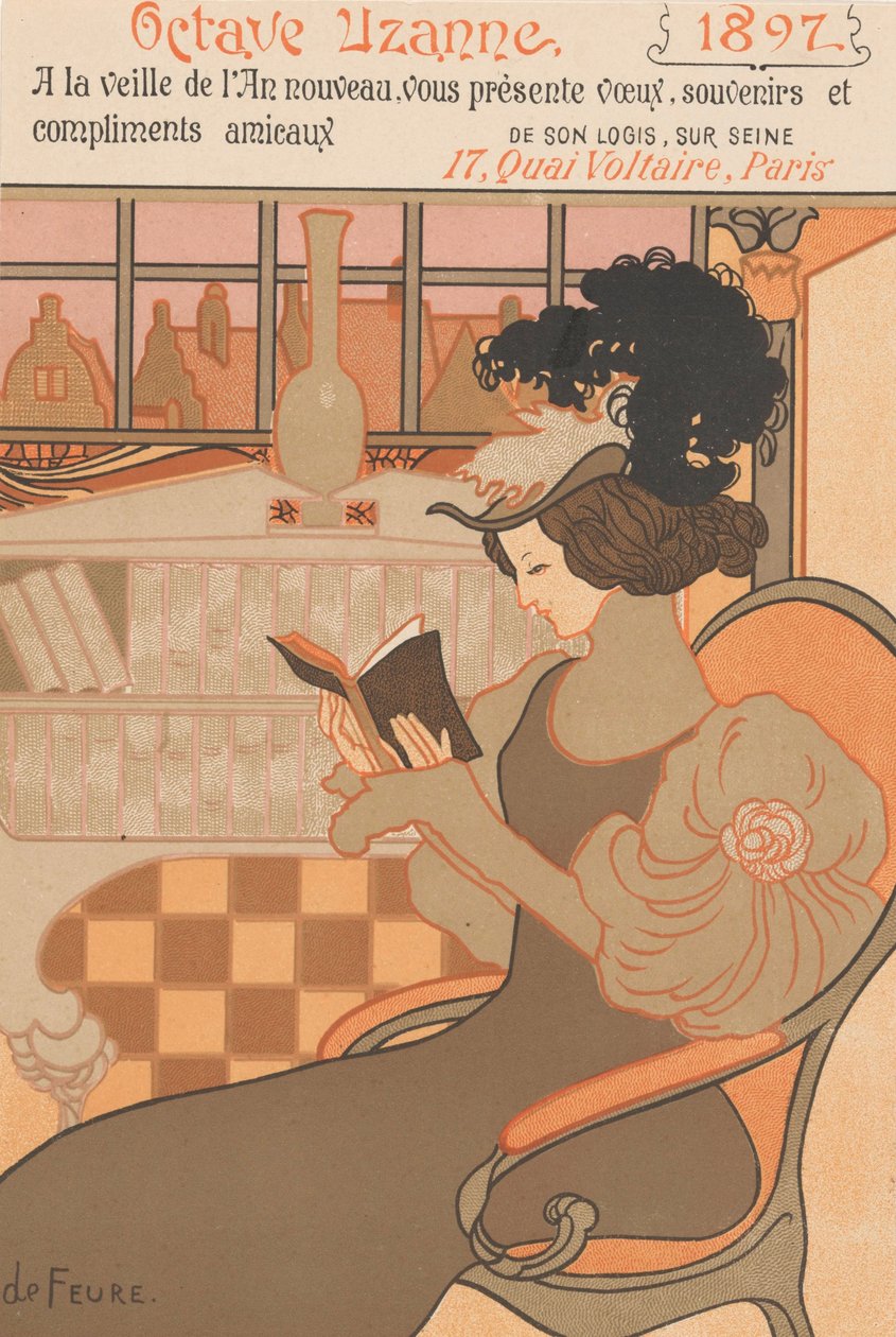 Życzenia noworoczne na rok 1897 od Octave Uzanne, 1896 autorstwa Georges de Feure