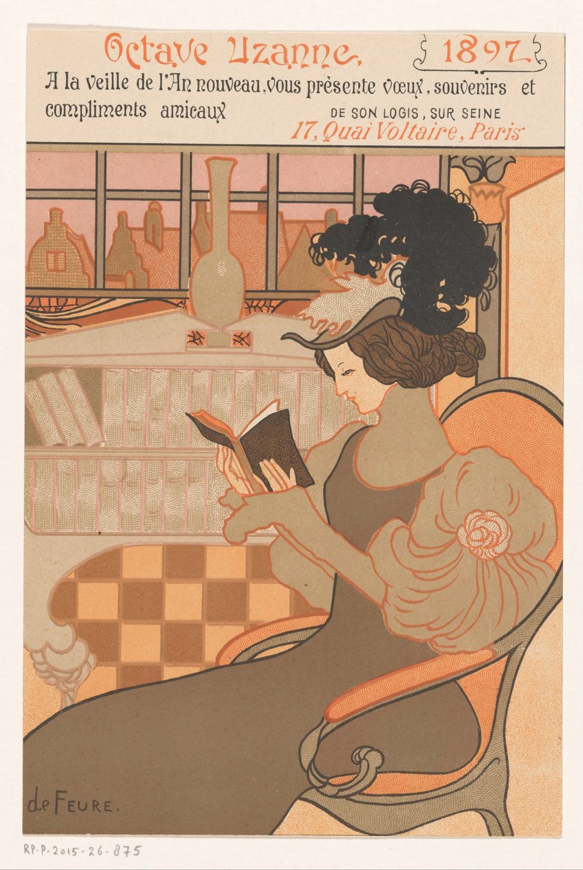 Życzenie noworoczne od Octave Uzanne na rok 1897 autorstwa Georges de Feure