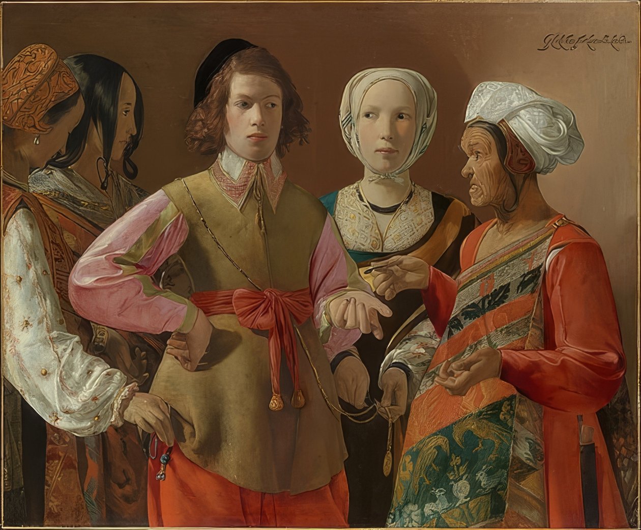 Wróżbita. Prawdopodobnie lata 30-te XVI w. autorstwa Georges de La Tour