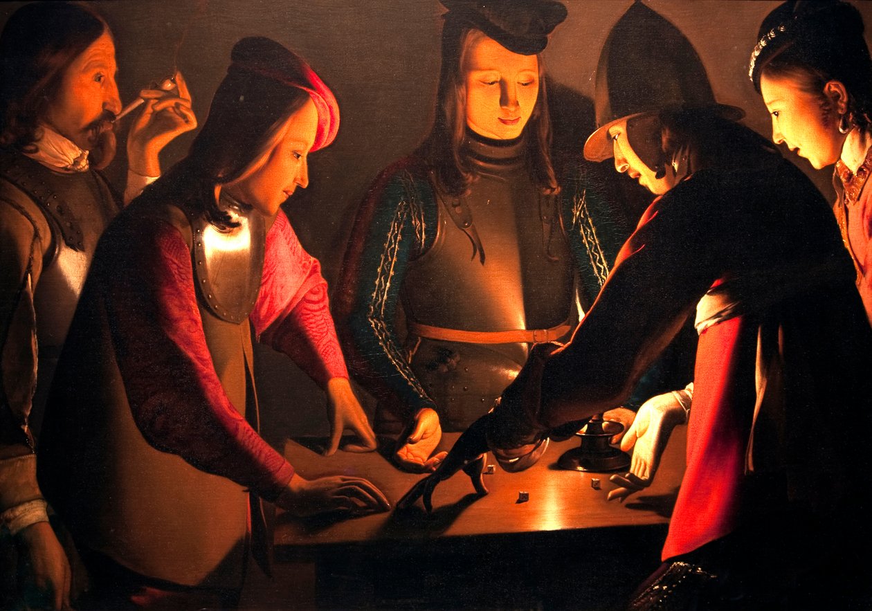 Gracze w kości autorstwa Georges de La Tour