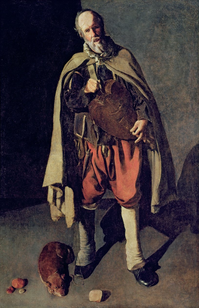 Gracz liry korbowej z psem, lata 20. XVII wieku (patrz także 181976) autorstwa Georges de La Tour