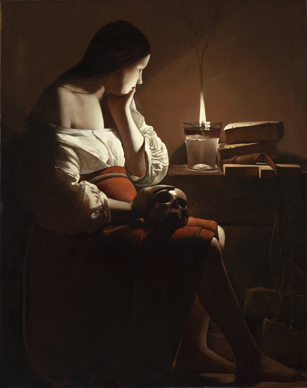 Magdalena z płonącym płomieniem autorstwa Georges de La Tour