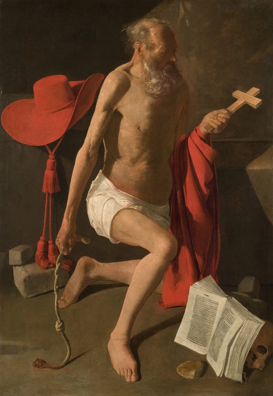 Pokutujący święty Hieronim autorstwa Georges de La Tour