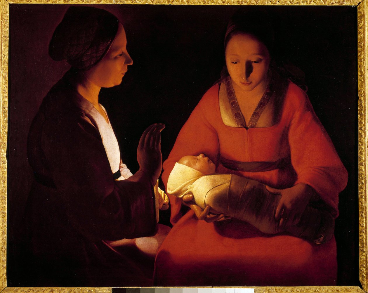 Nowo narodzone dziecko (Nowo narodzone dziecko). Obraz Georgesa De La Toura (1593-1652) autorstwa Georges de La Tour