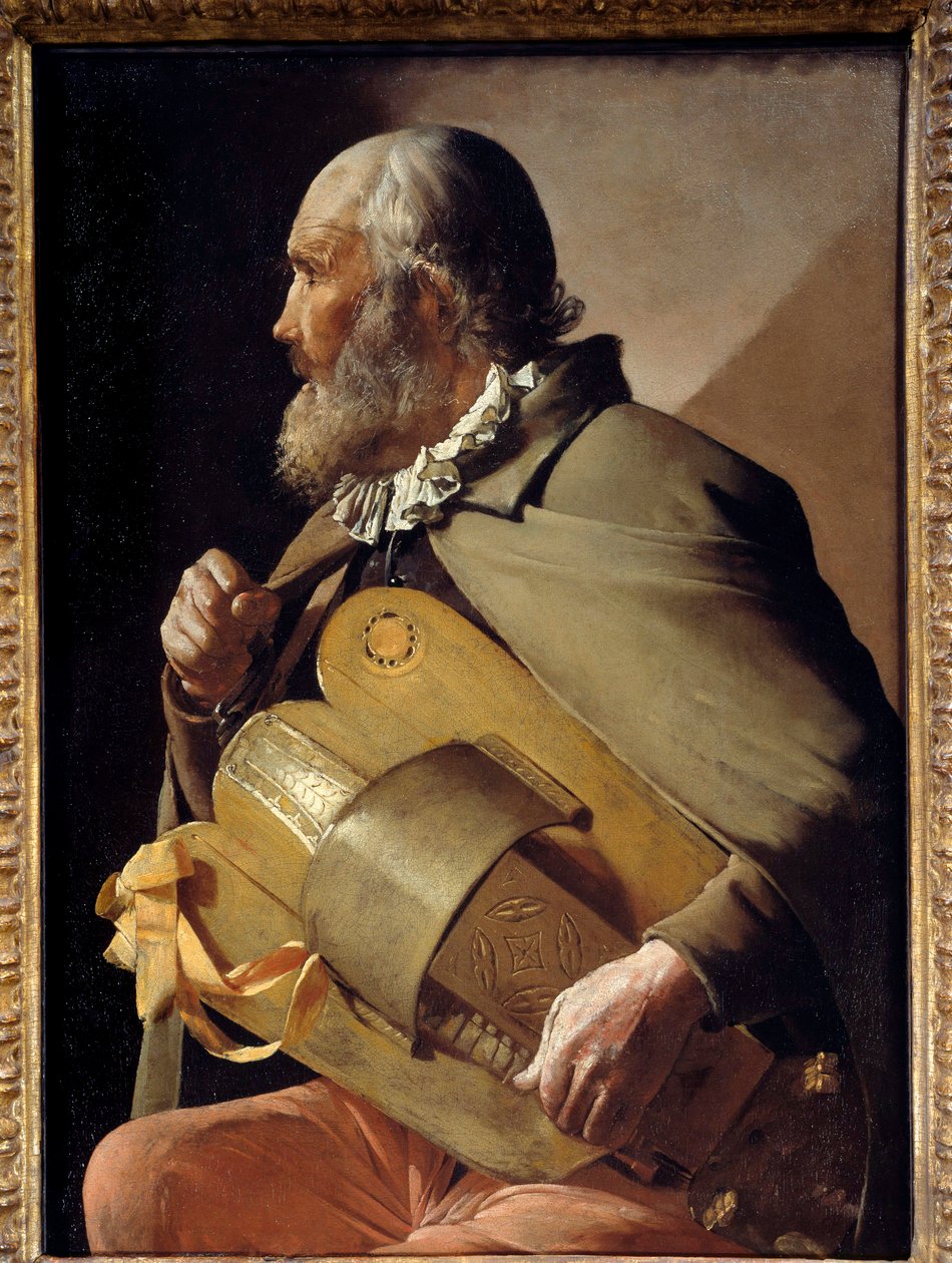 Stary obraz wstążki Georgesa de La Tour (1593-1652) Około 1640 Madryt, Muzeum Prado autorstwa Georges de La Tour