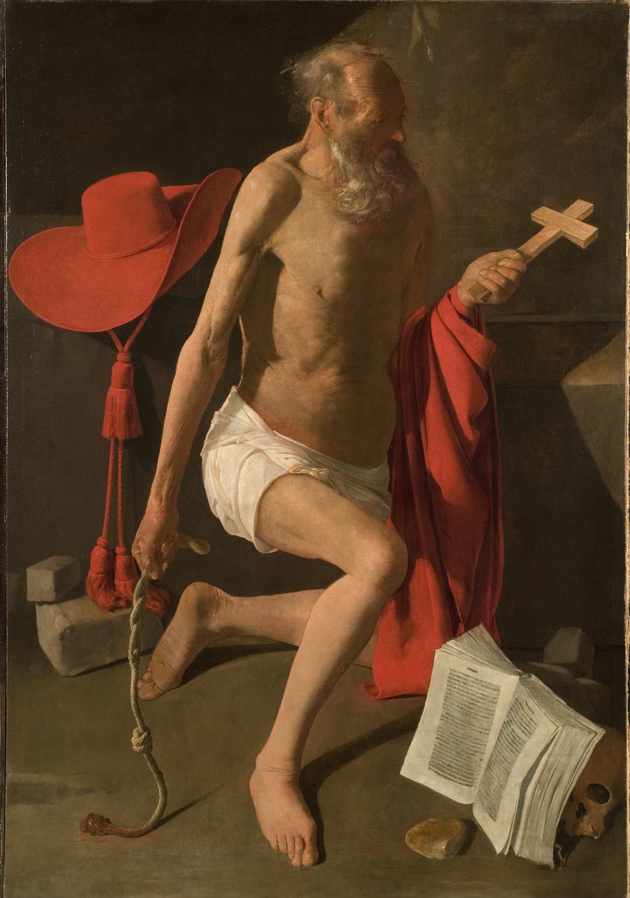 Pokutnik św. Hieronima (olej na płótnie) autorstwa Georges de La Tour