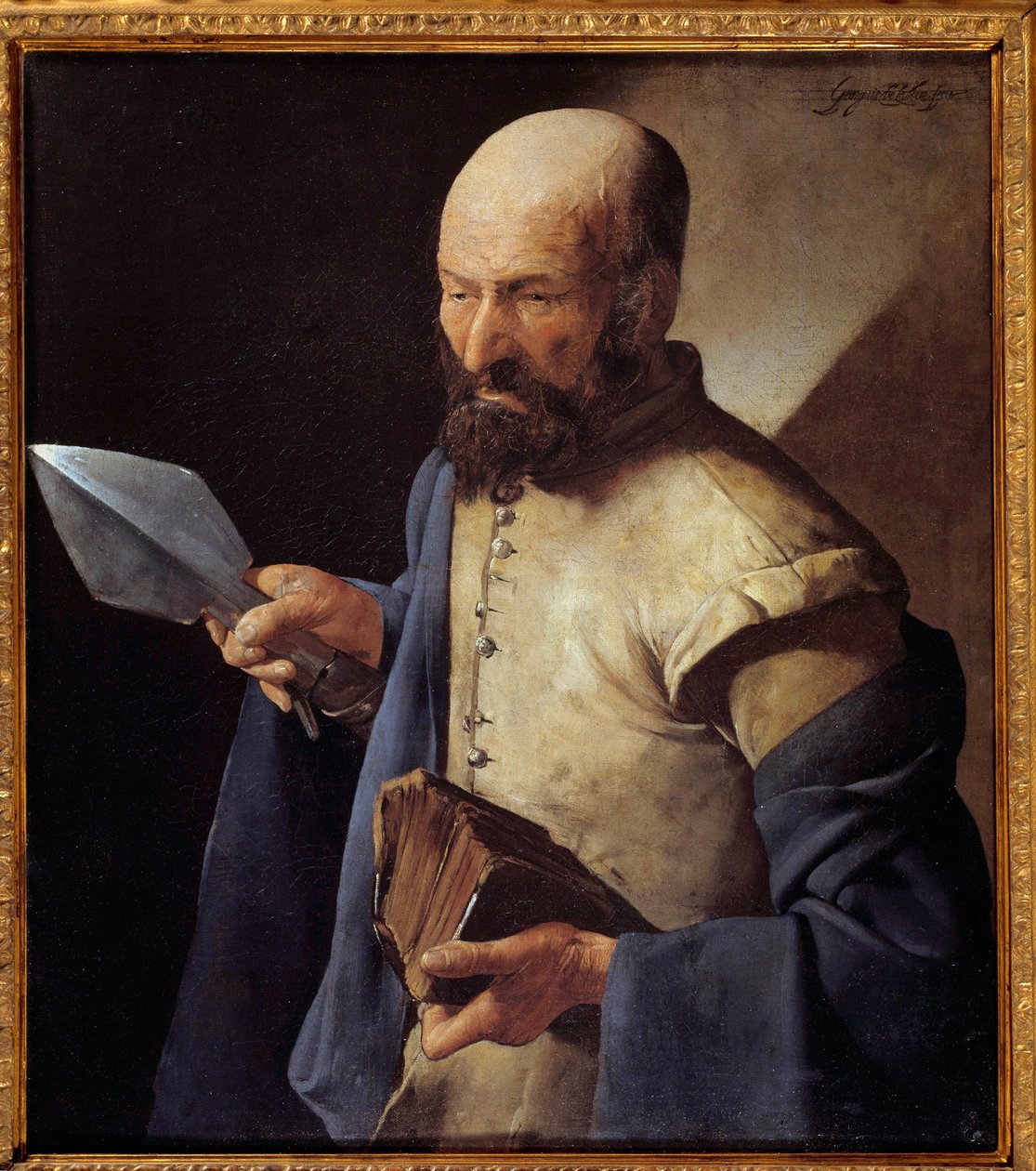Apostoł św. Tomasz Obraz Georgesa de la Tour (1593-1652) XVII w. Niedz. 0,51x0,71 m² autorstwa Georges de La Tour