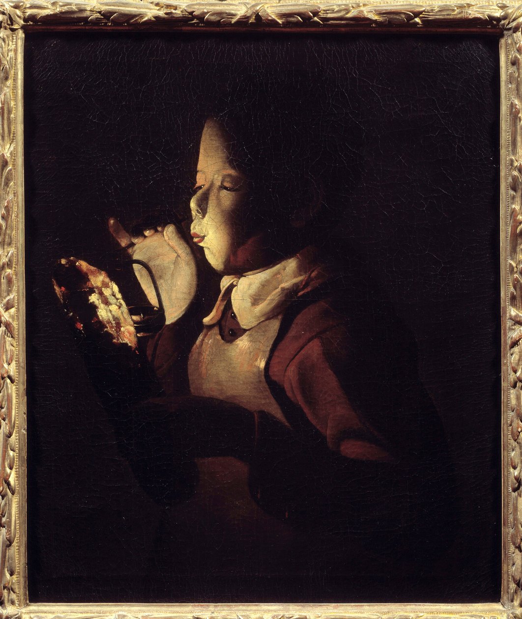 Dmuchawa ma lampę. Obraz Georgesa De La Toura (1593-1652) autorstwa Georges de La Tour