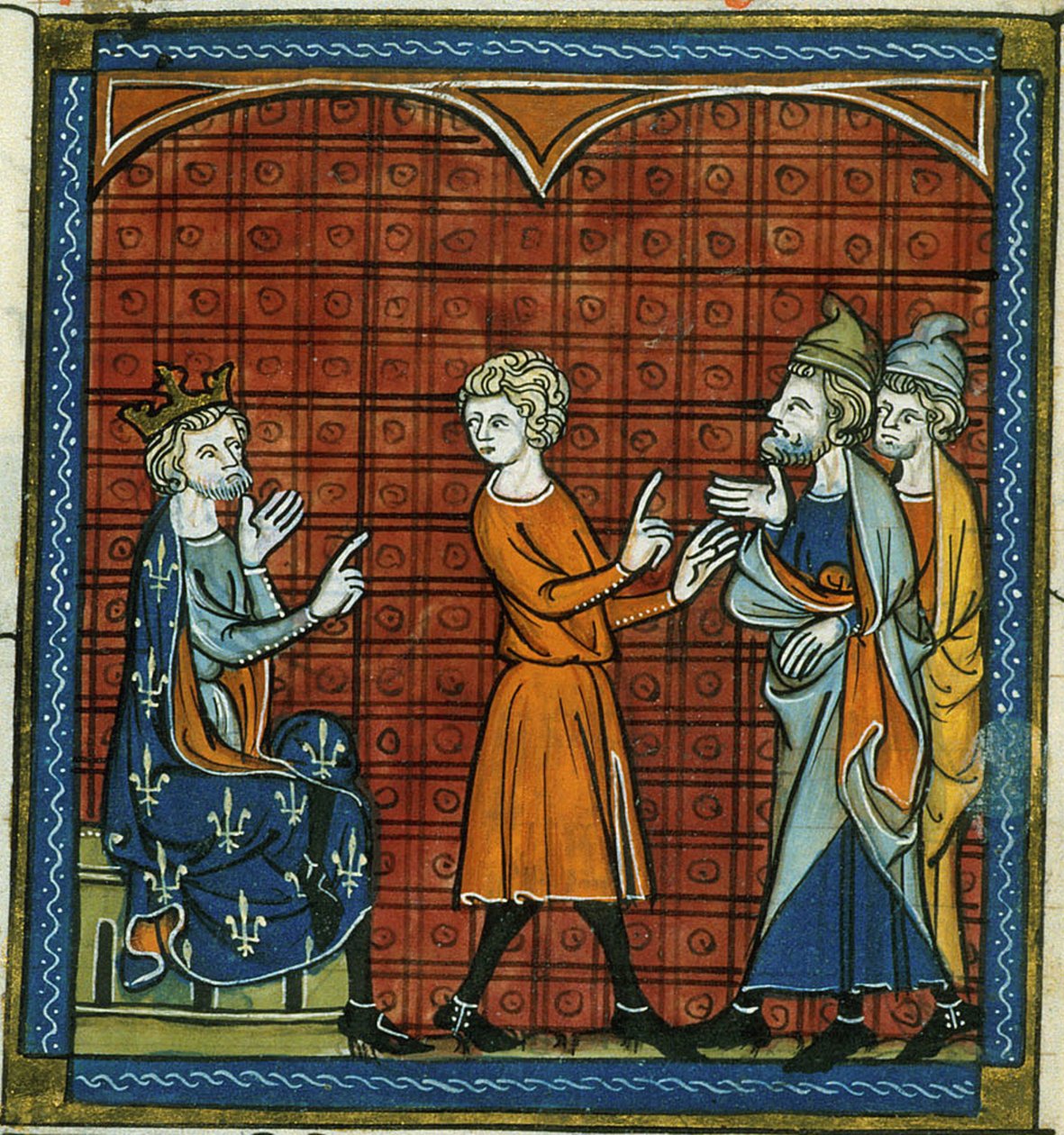 Wygnanie Żydów, z Chroniques de France ou de St Denis, XIV wiek (22702885262) autorstwa Georgia Levan Ramishvili from Tbilisi