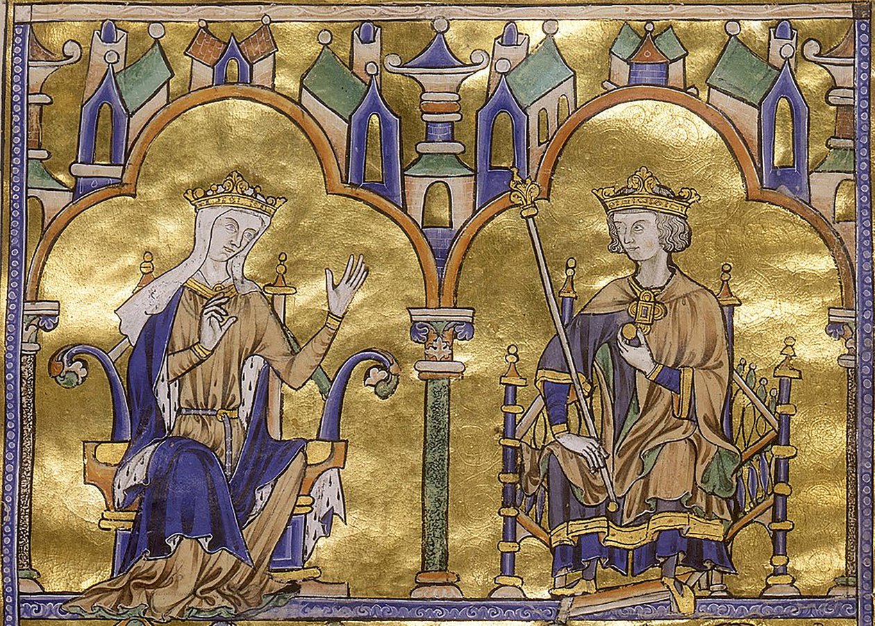 Blanche z Kastylii i król Francji Ludwik IX, z Toledo Moralizowana Biblia św. Ludwika, ok. 1227-1234 autorstwa Georgia Levan Ramishvili from Tbilisi