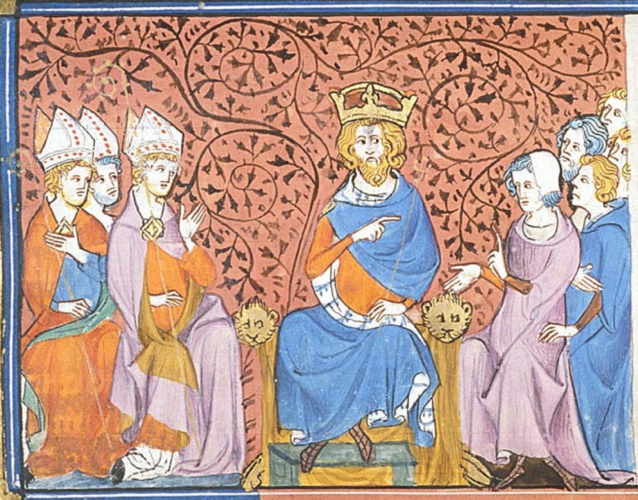 Karol Wielki w radzie, z Chroniques de France ou de St Denis, XIV wiek (22702883582) autorstwa Georgia Levan Ramishvili from Tbilisi