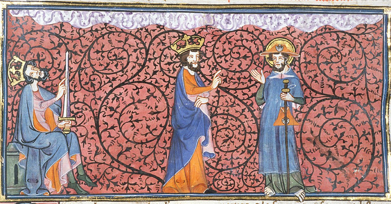 Wizje Karola Wielkiego Drogi Mlecznej i Jakuba, z Chroniques de France ou de St Denis, XIV wiek (22690449466) autorstwa Georgia Levan Ramishvili from Tbilisi