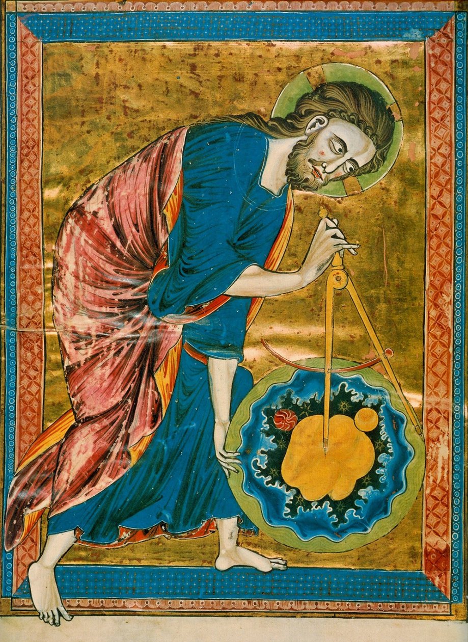 Bóg Geometra, Codex Vindobonensis 2554, około 1220-1230 (29304249070) autorstwa Georgia Levan Ramishvili from Tbilisi