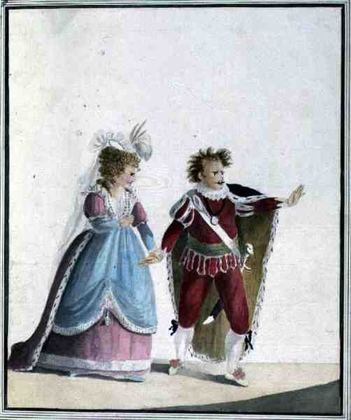 John Edwin (1749-90) i Sarah Siddons (1755-1831) (akwarela na papierze) autorstwa Georgiana Jane Keate